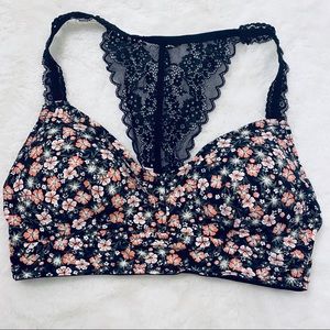 Maurices Floral and Black Lace Bralette